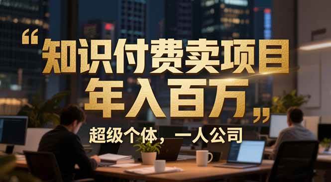 （17134期）从0到年入百万：超级个体实战心得公开，个人IP×精准引流×成交系统全拆解-网创资源大全