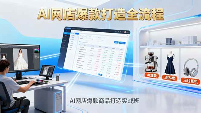 图片[1]-（16326期）AI网店爆款商品打造实战班：AI技术实现商品图智能处理，快速搭建AI网店-网创资源大全
