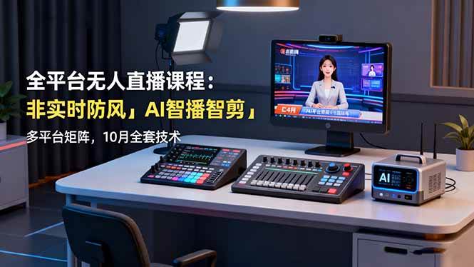 图片[1]-（16279期）全平台无人直播课程：非实时防风＋AI智播智剪＋多平台矩阵，10月全套技术-网创资源大全
