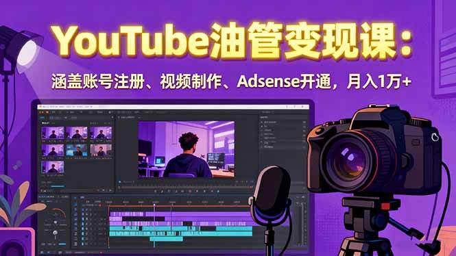 图片[1]-（15987期）2025YouTube油管变现课：涵盖账号注册、视频制作、Adsense开通，月入1万+-网创资源大全