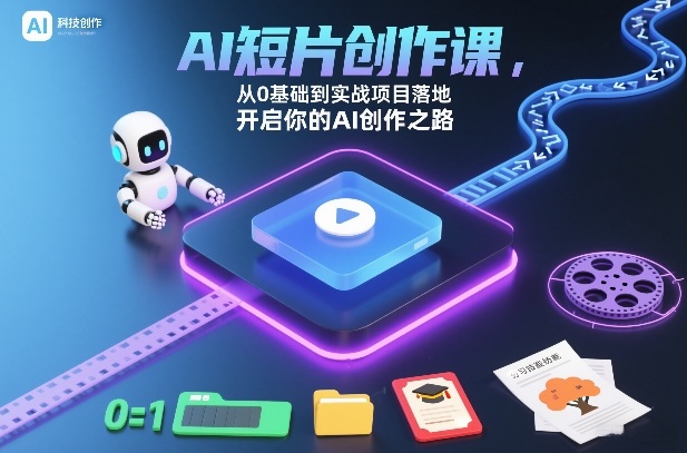 AI短片创作课，从0基础到实战项目落地，开启你的AI创作之路-网创资源大全