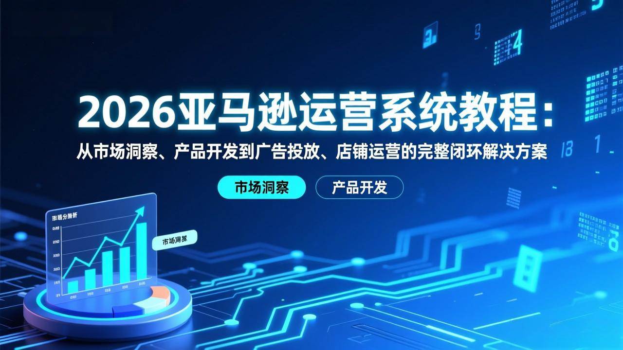 (17208期)2026亚马逊运营系统教程:从市场洞察、产品开发到广告投放、店铺运营的完整闭环解决方案-网创资源大全