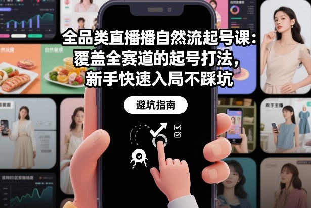 全品类直播自然流起号课：覆盖全赛道的起号打法，新手快速入局不踩坑-网创资源大全