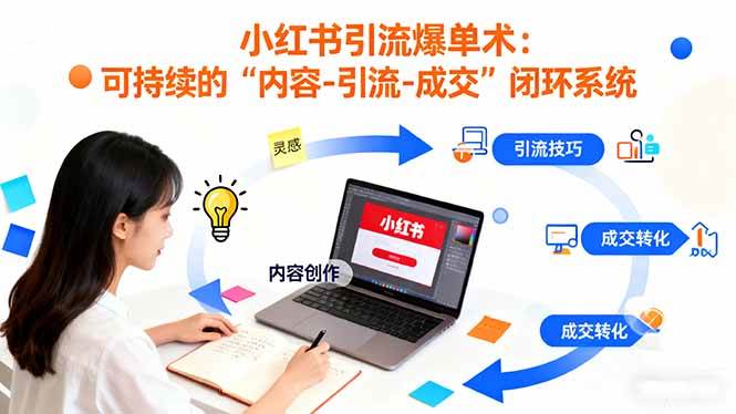 图片[1]-（16362期）小红书引流爆单术：构建一套低成本 可持续的“内容-引流-成交”闭环系统-网创资源大全
