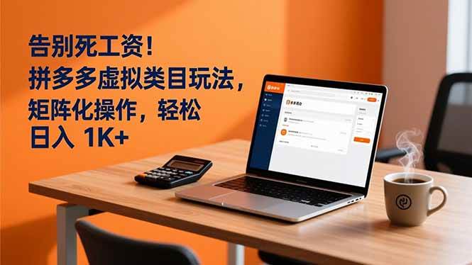（16943期）告别死工资！拼多多虚拟类目玩法，矩阵化操作，轻松日入 1K+-网创资源大全