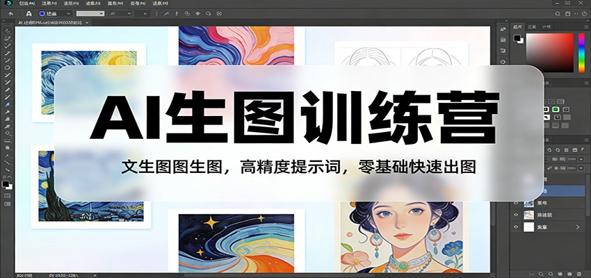 AI生图训练营：文生图图生图，高精度提示词，零基础快速出图-网创资源大全