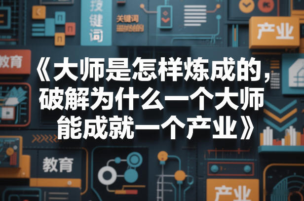 大师是怎样炼成的，破解为什么一个大师，能成就一个产业【电子书】-网创资源大全