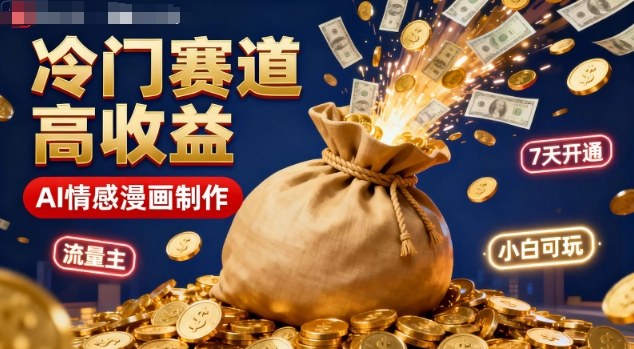 公众号冷门赛道,用AI做情感漫画,7天开通流量主,操作简单,小白可玩-网创资源大全