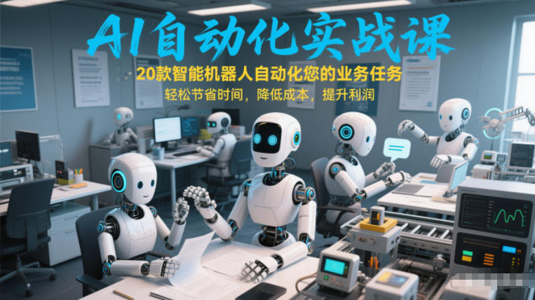 AI自动化实战课：20款智能机器人自动化您的业务任务，轻松节省时间，降低成本，提升利润-网创资源大全