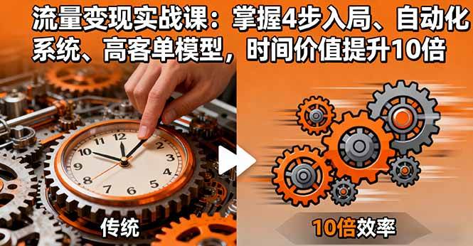 图片[1]-（16197期）流量变现实战课：掌握4步入局、自动化系统、高客单模型，时间价值提升10倍-网创资源大全