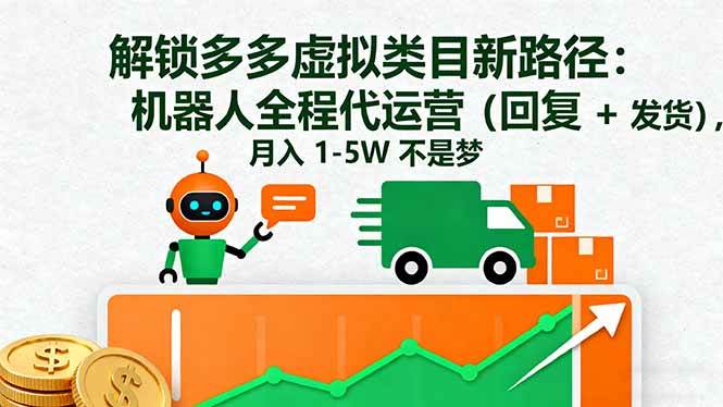 图片[1]-（16302期）解锁多多虚拟类目新路径：机器人全程代运营（回复 + 发货），月入 1-5W…-网创资源大全