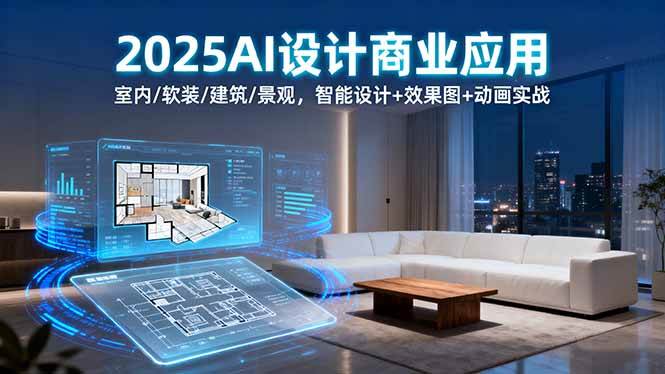 图片[1]-（16052期）2025AI设计商业应用：室内/软装/建筑/景观，智能设计+效果图+动画实战-网创资源大全