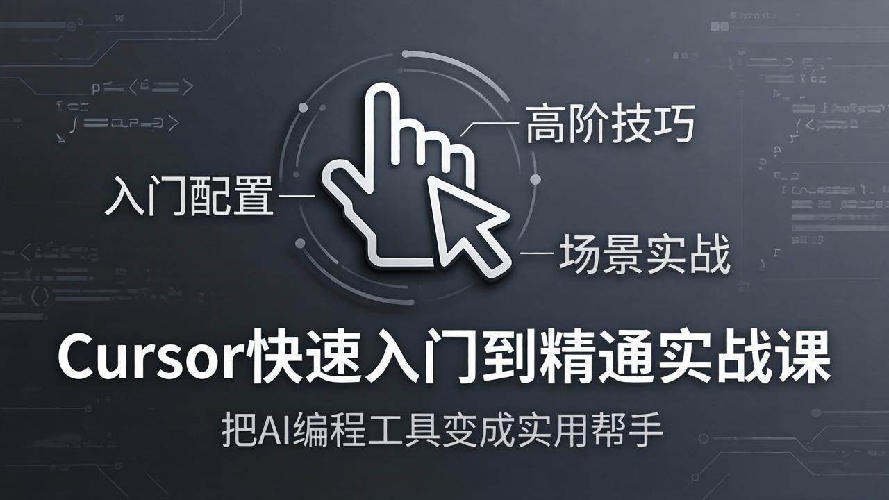 (17794期)Cursor快速入门到精通实战课:入门配置+高阶技巧+场景实战,把AI编程工具变成实用帮手-网创资源大全
