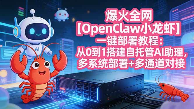 （17612期）爆火全网【OpenClaw 小龙虾】一键部署教程：从0到1搭建自托管AI助理，多系统部署+多通道对接-网创资源大全