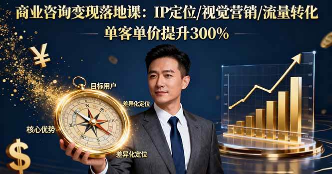 图片[1]-（16249期）商业咨询变现落地课：IP定位/视觉营销/流量转化，单客单价提升300%-网创资源大全