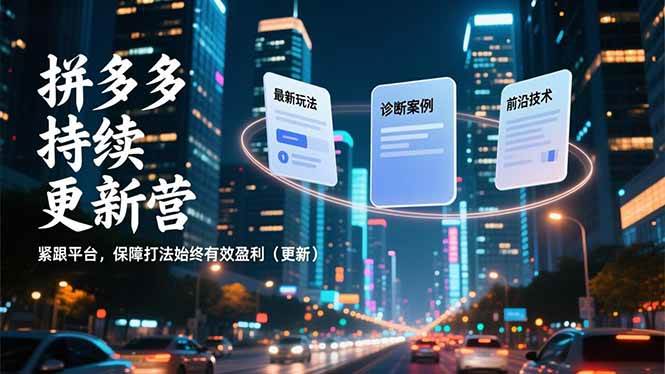 （16987期）拼多多持续更新营，最新玩法、诊断案例、前沿技术，紧跟平台，保障打法始终有效盈利（更新）-网创资源大全