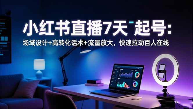 （16537期）小红书直播7天起号：场域设计+高转化话术+流量放大，快速拉动百人在线-网创资源大全