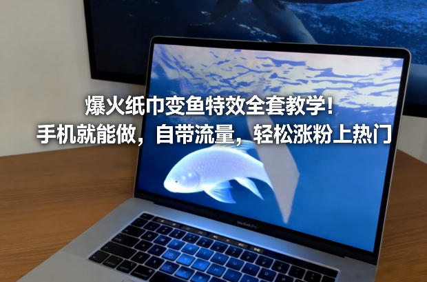 爆火纸巾变鱼特效全套教学！手机就能做，自带流量，轻松涨粉上热门-网创资源大全