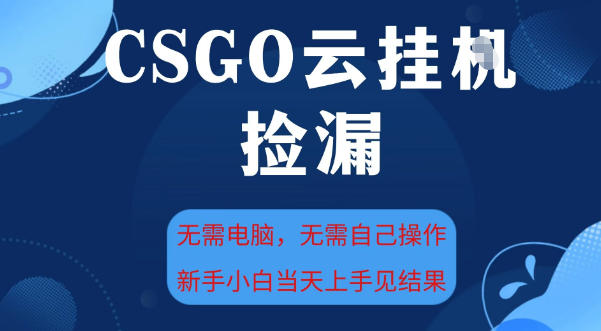 CSGO云挂G全自动捡漏,最新独家玩法,无需电脑操作,新手小白日入5张+【揭秘】-网创资源大全