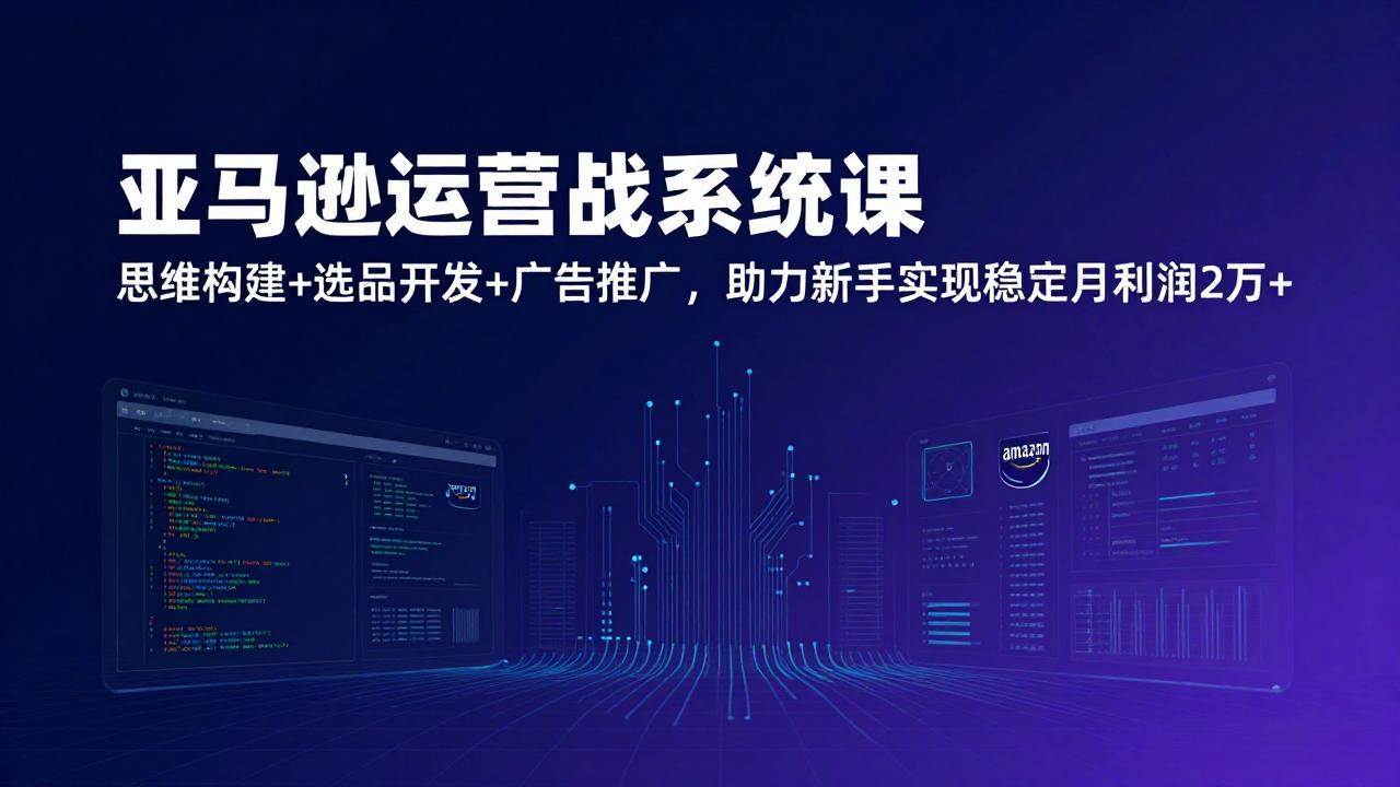 （17311期）亚马逊运营实战系统课，思维构建+选品开发+广告推广，助力新手实现稳定月利润2万+（更新）-网创资源大全