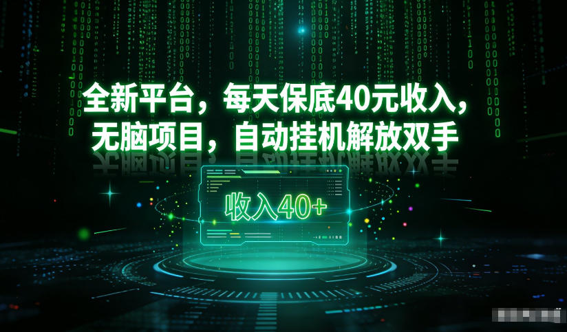 最新看广平台，每天保底30-4米，无脑项目，自动挂G解放双手【揭秘】-网创资源大全