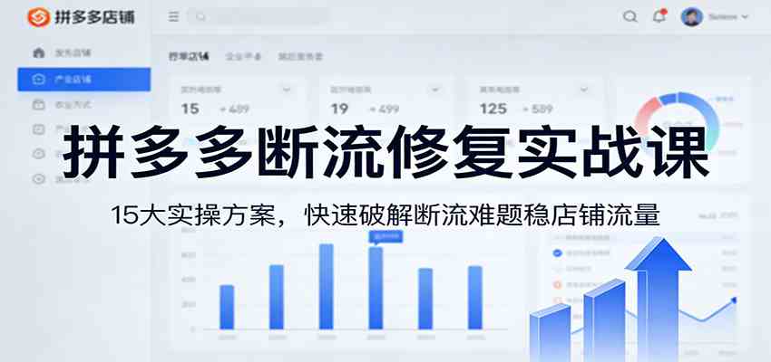 拼多多断流修复实战课:15大实操方案,快速破解断流难题稳店铺流量-网创资源大全