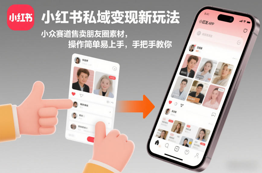 小红书私域变现新玩法，小众赛道售卖朋友圈素材，操作简单易上手，手把手教你-网创资源大全