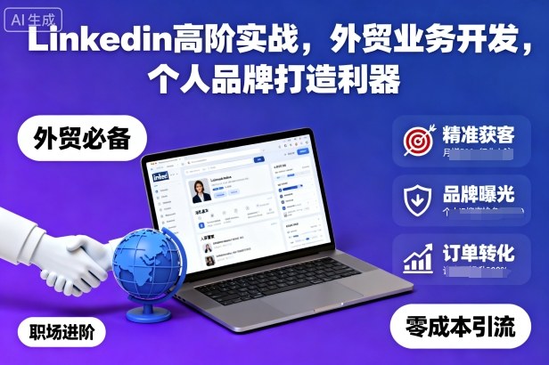 Linkedin高阶实战,外贸业务开发,个人品牌打造利器-网创资源大全