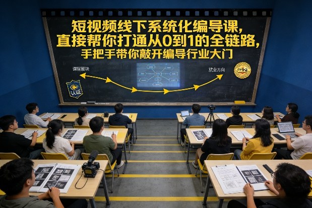 短视频线下系统化编导课，直接帮你打通从0到1的全链路，手把手带你敲开编导行业大门-网创资源大全