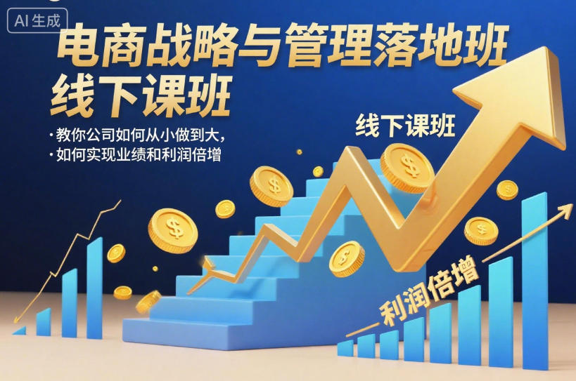 电商战略与管理落地班线下课，教你公司如何从小做到大，如何实现业绩和利润倍增【录音】-网创资源大全