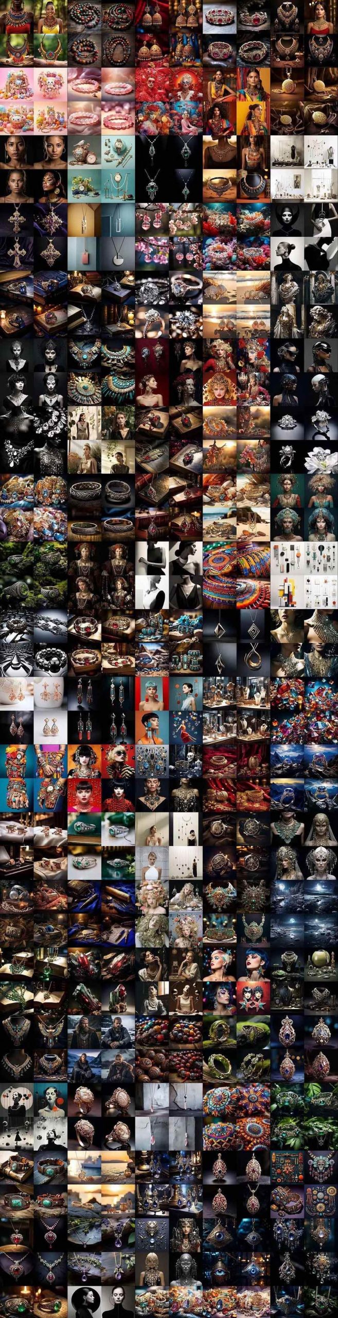 (17272期)460+专业Midjourney珠宝摄影AI提示词+成效果图,戒指/项链/耳环/手链/宝石/及奢侈配饰等全品类-网创资源大全