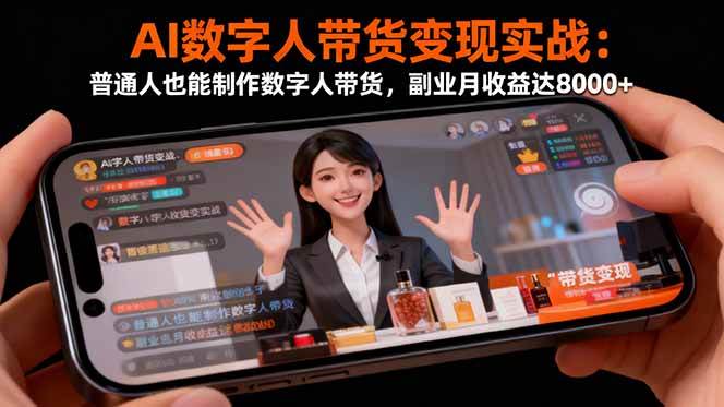 (16377期)AI数字人带货变现实战:普通人也能制作数字人带货,副业月收益达8000+-网创资源大全
