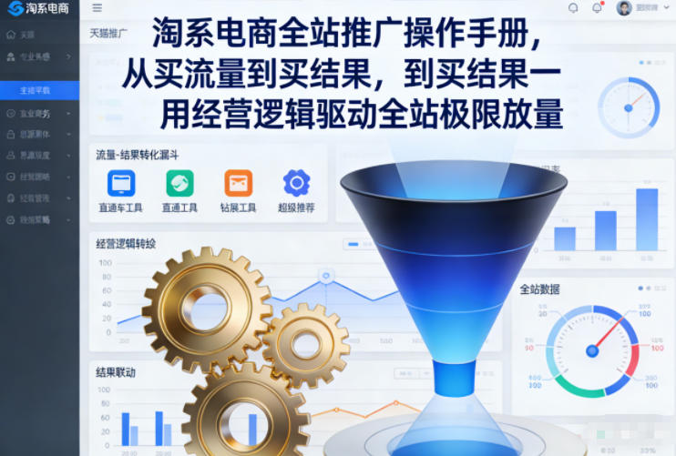 淘系电商全站推广操作手册，从买流量到买结果一用经营逻辑驱动全站极限放量-网创资源大全