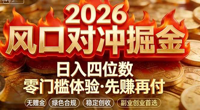 （17631期）2026美金对冲套利，无赠金对冲策略保驾护航，低门槛易上手实操。单人单日收益2000+-网创资源大全
