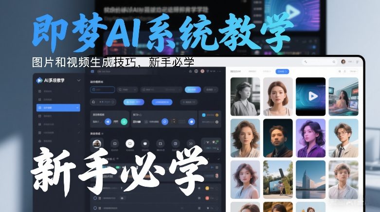 即梦AI系统教学，图片和视频生成技巧，新手必学-网创资源大全