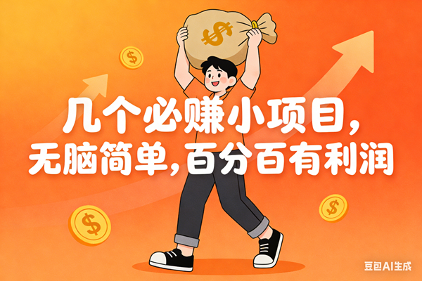 （16918期）几个必赚小项目，无脑简单，百分百有利润，副业首选，日入200+-网创资源大全