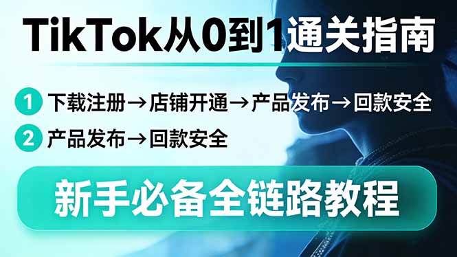 （17691期）TikTok从0到1通关指南：下载注册→店铺开通→产品发布→回款安全，新手必备全链路教程-网创资源大全