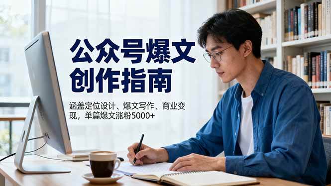 (16380期)公众号爆文创作指南,涵盖定位设计+爆文写作+商业变现,单篇爆文涨粉5000+-网创资源大全
