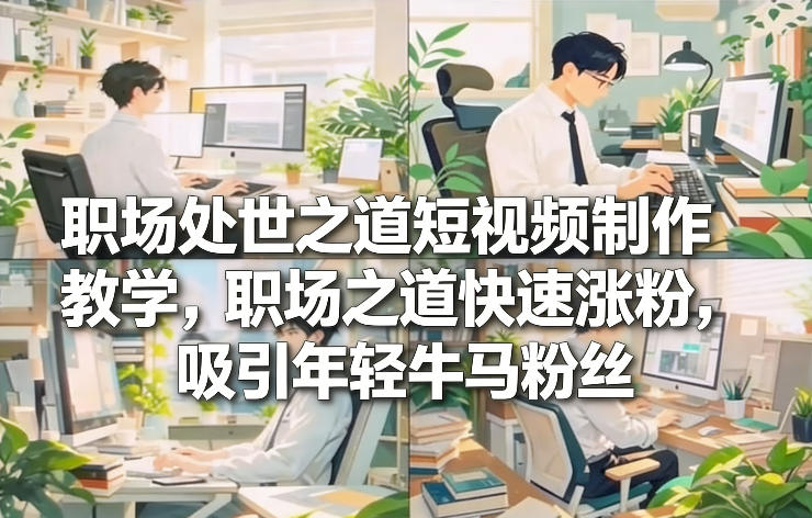 职场处世之道短视频制作教学，职场之道快速涨粉，吸引年轻牛马粉丝-网创资源大全
