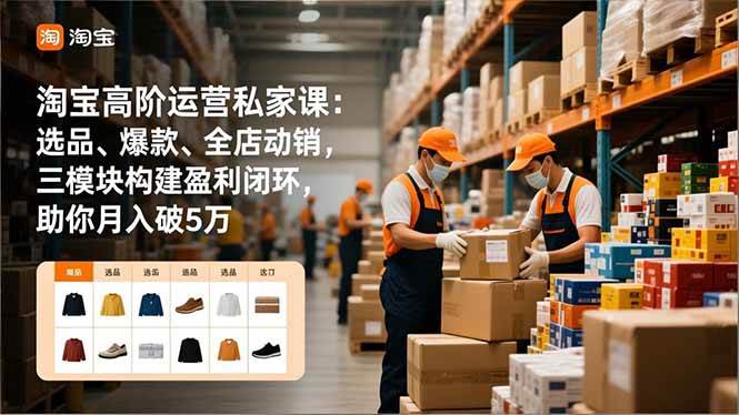 (16865期)淘宝高阶运营私家课:选品、爆款、全店动销,三模块构建盈利闭环,助你月入破5万-网创资源大全