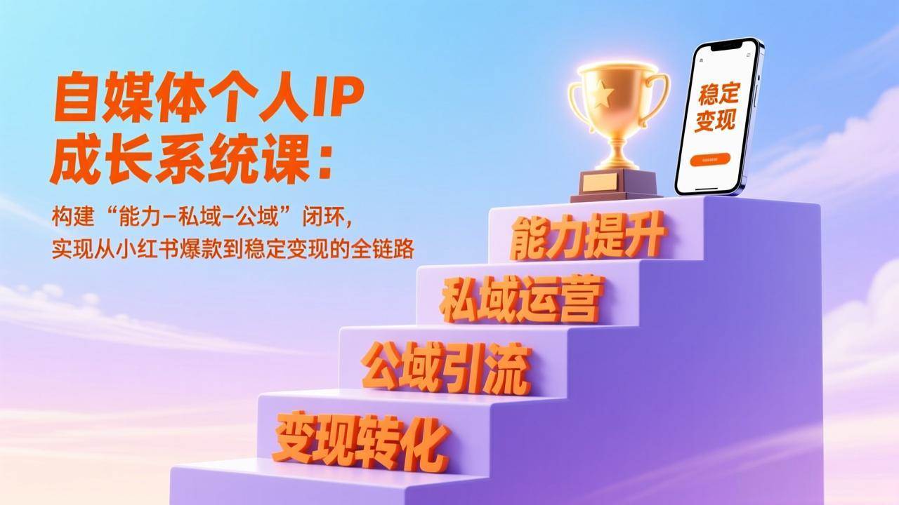 （17192期）自媒体个人IP成长系统课：构建“能力-私域-公域”闭环，实现从小红书爆款到稳定变现的全链路-网创资源大全