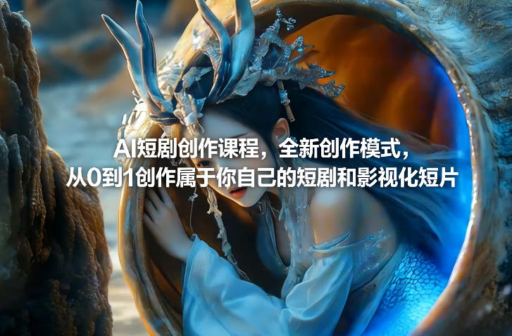 AI短剧创作课程，全新创作模式，从0到1创作属于你自己的短剧和影视化短片-网创资源大全