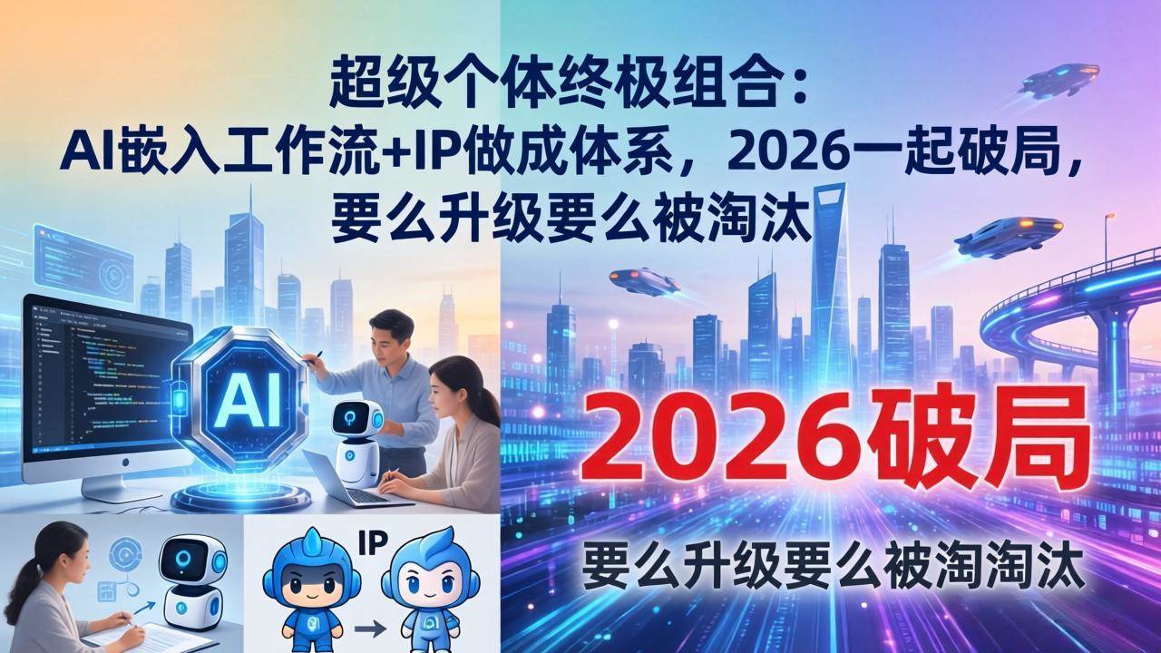（17808期）超级个体终极组合-更新：AI嵌入工作流+IP做成体系，2026一起破局，要么升级要么被淘汰-网创资源大全