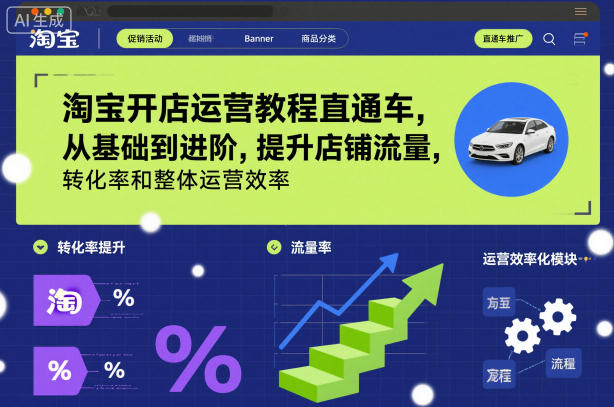 淘宝开店运营教程直通车，从基础到进阶，提升店铺流量，转化率和整体运营效率（更新11月）-网创资源大全