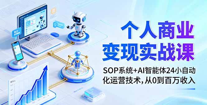图片[1]-（16111期）个人商业变现实战课：SOP系统+AI智能体24小自动化运营技术，从0到百万收入-网创资源大全