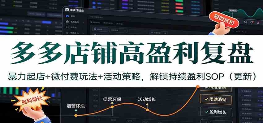 多多店铺高盈利复盘:暴力起店+微付费玩法+活动策略,解锁持续盈利SOP(更新)-网创资源大全