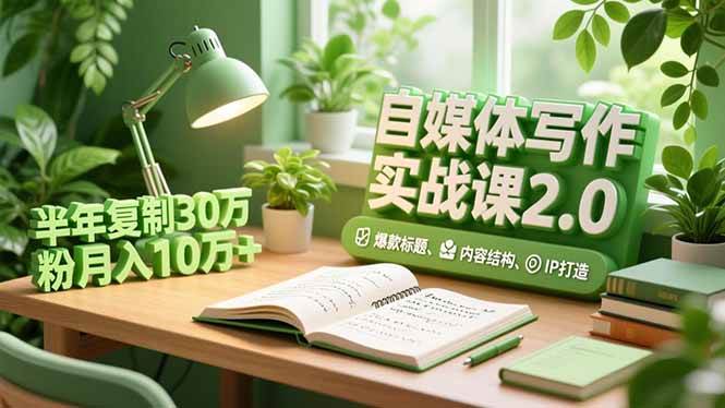 （16734期）自媒体写作实战课2.0，爆款标题、内容结构、IP打造，半年复制30万粉月入10万+-网创资源大全