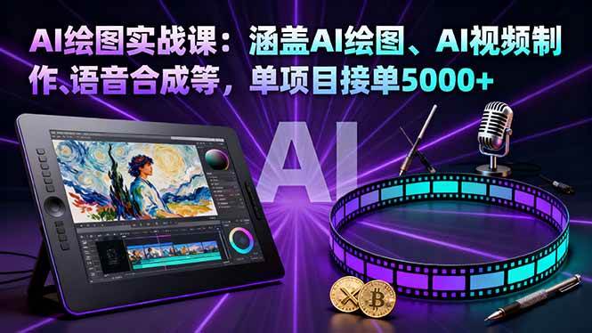图片[1]-（16304期）AI绘图实战课：涵盖AI绘图、AI视频制作、语音合成等，单项目接单5000+-网创资源大全