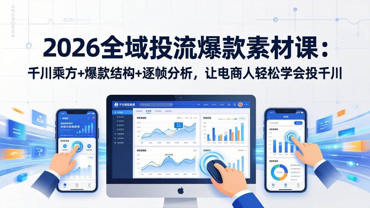 （17705期）2026全域投流爆款素材课：千川乘方+爆款结构+逐帧分析，让电商人轻松学会投千川-网创资源大全