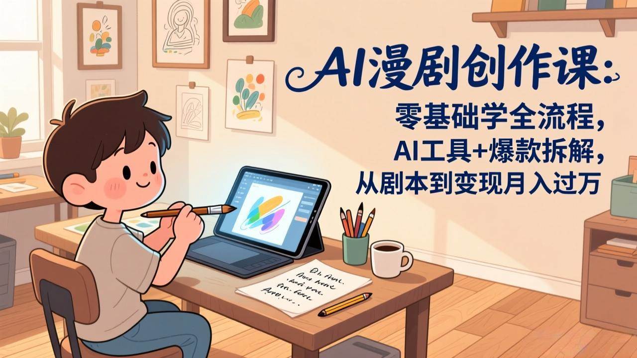 （17519期）AI漫剧创作课：零基础学全流程，AI工具+爆款拆解，从剧本到变现月入过万-网创资源大全